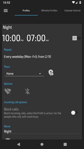 Aplicación Do not disturb - Call blocker para Android, descargar gratis programas para tabletas y teléfonos.