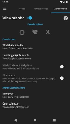 Capturas de tela do programa Do not disturb - Call blocker em celular ou tablete Android.