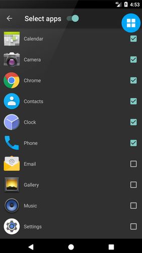 Screenshots of Dock launcher program for Android phone or tablet.