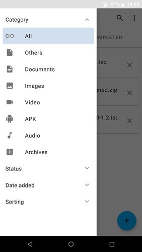 Capturas de tela do programa Download Navi - Download manager em celular ou tablete Android.