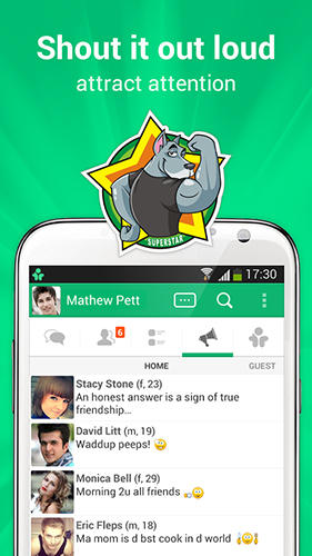 Capturas de pantalla del programa Meet new friends para teléfono o tableta Android.