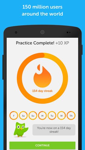 Les captures d'écran du programme Duolingo: Learn languages free pour le portable ou la tablette Android.