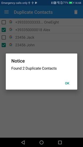 Télécharger gratuitement Duplicate contacts pour Android. Programmes sur les portables et les tablettes.