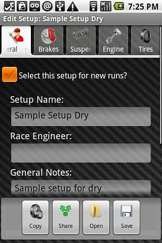 Capturas de pantalla del programa Dynomaster para teléfono o tableta Android.