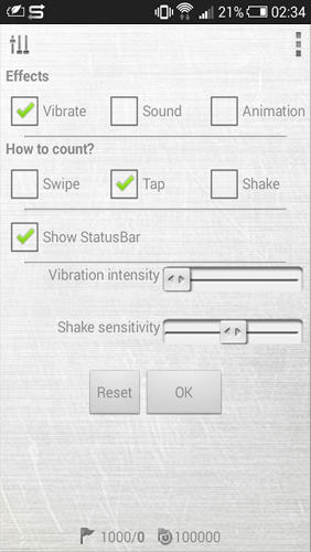 Screenshots des Programms E Counter für Android-Smartphones oder Tablets.