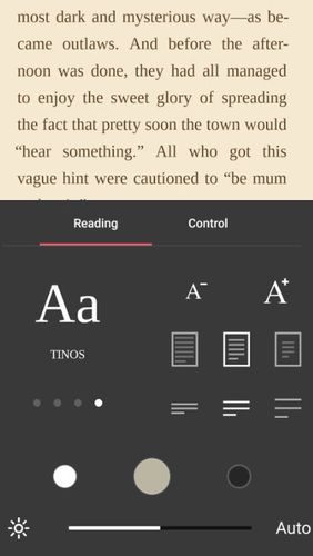 Screenshots of eBoox: Book reader program for Android phone or tablet.