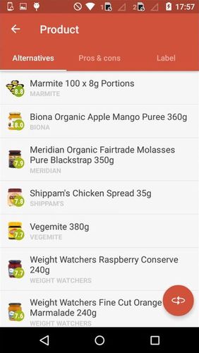 Les captures d'écran du programme SuperFood - Healthy Recipes pour le portable ou la tablette Android.