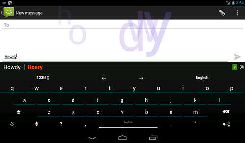Скріншот програми Effected keyboard на Андроїд телефон або планшет.