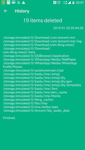 Les captures d'écran du programme Empty folder cleaner - Remove empty directories pour le portable ou la tablette Android.