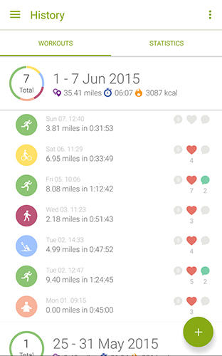 Screenshots des Programms Couch to 5K by RunDouble für Android-Smartphones oder Tablets.