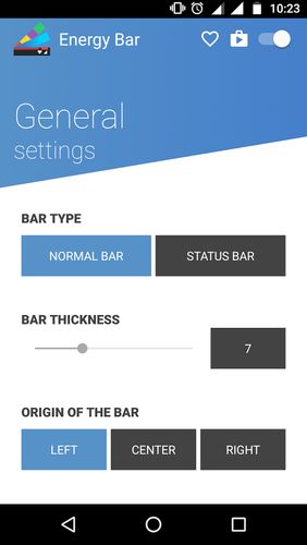 Baixar grátis Energy bar - A pulsating battery indicator para Android. Programas para celulares e tablets.