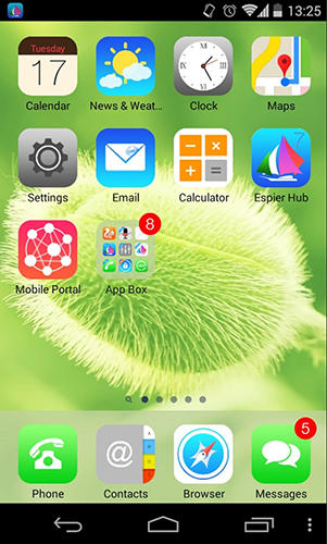 Laden Sie kostenlos Espier launcher iOS7 für Android Herunter. Programme für Smartphones und Tablets.