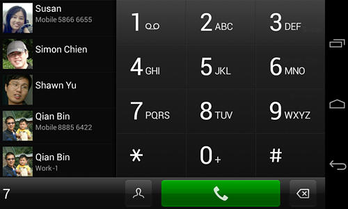 Screenshots of Ex dialer program for Android phone or tablet.