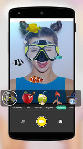 Capturas de tela do programa Face swap em celular ou tablete Android.