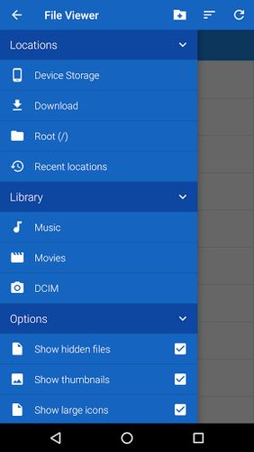 Les captures d'écran du programme File viewer pour le portable ou la tablette Android.