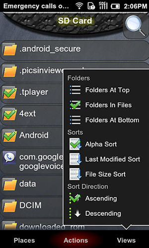 Screenshots des Programms File slick für Android-Smartphones oder Tablets.
