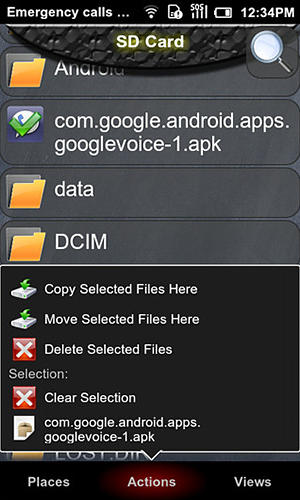 Screenshots of File slick program for Android phone or tablet.