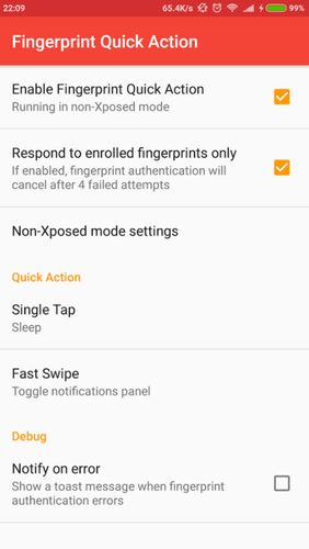 Télécharger gratuitement Fingerprint quick action pour Android. Programmes sur les portables et les tablettes.