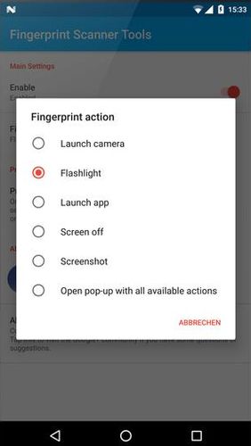 Aplicativo Fingerprint scanner tools para Android, baixar grátis programas para celulares e tablets.