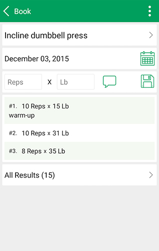 Screenshots des Programms StrongLifts 5x5: Workout gym log & Personal trainer für Android-Smartphones oder Tablets.
