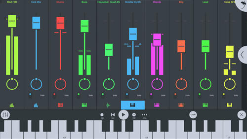 Screenshots des Programms FL Studio für Android-Smartphones oder Tablets.