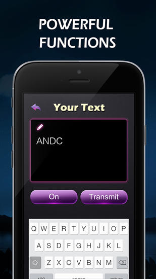 アンドロイドの携帯電話やタブレット用のプログラムFlashlight のスクリーンショット。