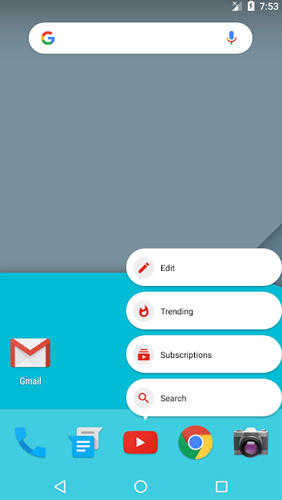Capturas de pantalla del programa Flick Launcher para teléfono o tableta Android.