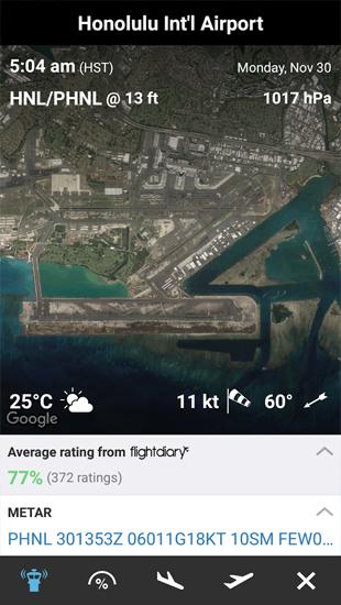 Screenshots des Programms Flightradar 24 für Android-Smartphones oder Tablets.