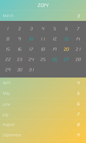 Descargar gratis Flip calendar + widget para Android. Programas para teléfonos y tabletas.
