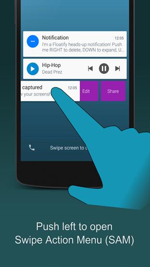 Die App Floatify: Smart Notifications für Android, Laden Sie kostenlos Programme für Smartphones und Tablets herunter.