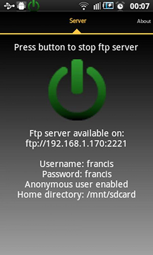 FTP server を無料でアンドロイドにダウンロード。携帯電話やタブレット用のプログラム。