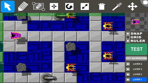 Capturas de pantalla del programa Game Creator para teléfono o tableta Android.
