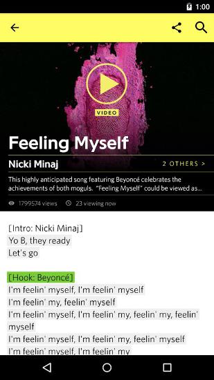 Genius: Song and Lyrics app for Android, download programs for phones and tablets for free.