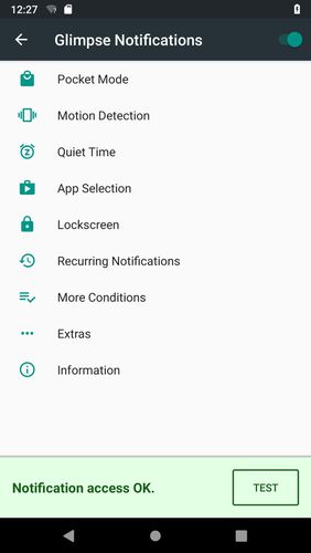 Baixar grátis Glimpse notifications para Android. Programas para celulares e tablets.