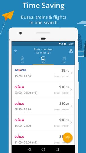Aplicativo GoEuro para Android, baixar grátis programas para celulares e tablets.
