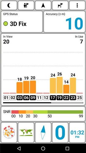 Télécharger gratuitement GPS test pour Android. Programmes sur les portables et les tablettes.