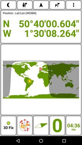 Les captures d'écran du programme GPS test pour le portable ou la tablette Android.