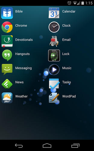 Screenshots des Programms Windows 8+ launcher für Android-Smartphones oder Tablets.