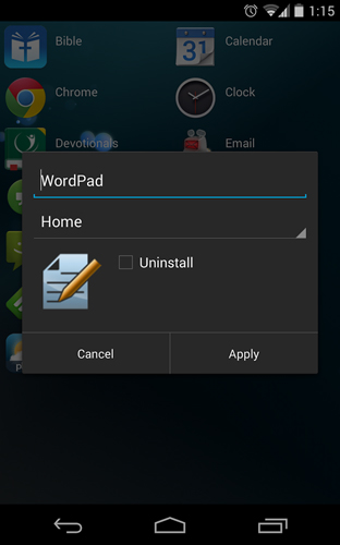 Les captures d'écran du programme Launcher: Honeycomb pour le portable ou la tablette Android.