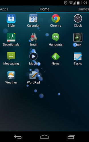 Les captures d'écran du programme Launcher: Honeycomb pour le portable ou la tablette Android.