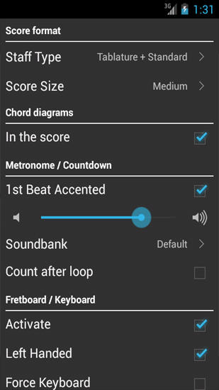 Capturas de pantalla del programa Guitar: Pro para teléfono o tableta Android.