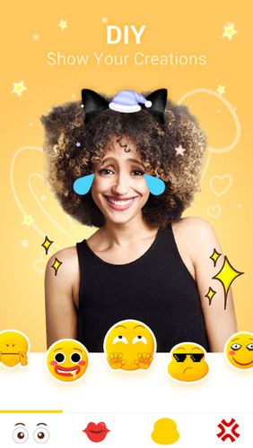 アンドロイドの携帯電話やタブレット用のプログラムHAHAmoji - Animated face emoji GIF のスクリーンショット。