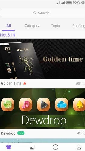 Screenshots of HiOS launcher - Wallpaper, theme, cool and smart program for Android phone or tablet.