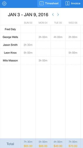 Screenshots des Programms Hours keeper - Time tracking für Android-Smartphones oder Tablets.