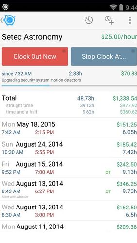 Descargar gratis HoursTracker: Time tracking for hourly work para Android. Programas para teléfonos y tabletas.