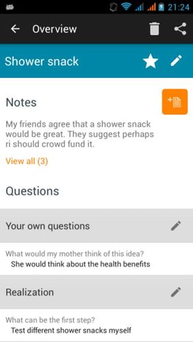 Screenshots of Idea growr program for Android phone or tablet.