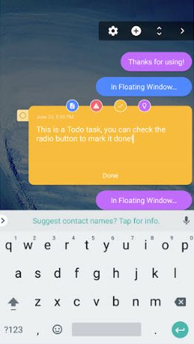 Скріншот додатки Idea note - Voice note, floating note, idea pill для Андроїд. Робочий процес.