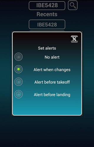 Les captures d'écran du programme iFlights pro pour le portable ou la tablette Android.