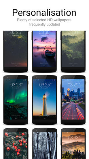Screenshots des Programms Next launcher 3D für Android-Smartphones oder Tablets.