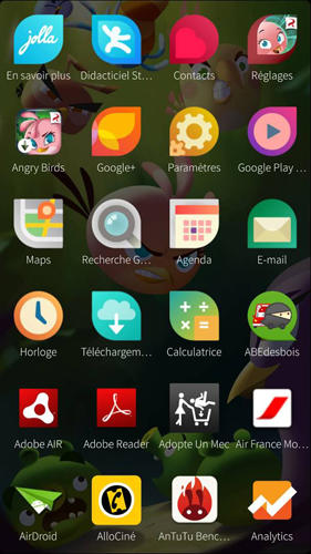 Capturas de tela do programa Angry birds Stella: Launcher em celular ou tablete Android.
